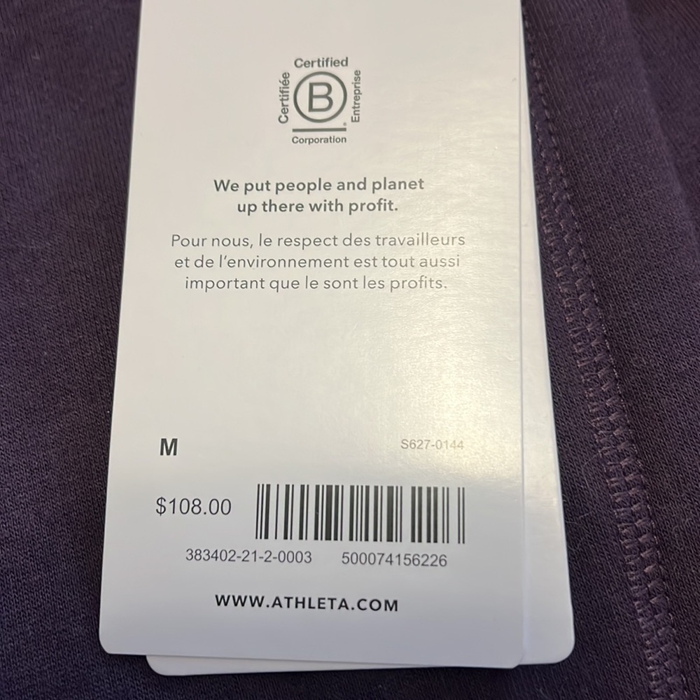 Athleta softest fleece lined crossover funnel neck pullover in grape color, M - Picture 10 of 15